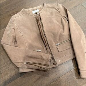 Mango Genuine Leather Suede Jacket